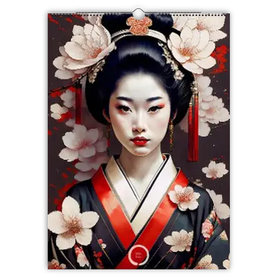 Geisha-Porträts japanischer Kunstkalender 2027