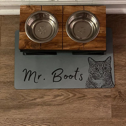 Bowl mat with picture and name of your pet