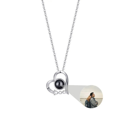 Herz-Halskette mit Strass und Projektion eines Bildes deiner Wahl - Mija Esro