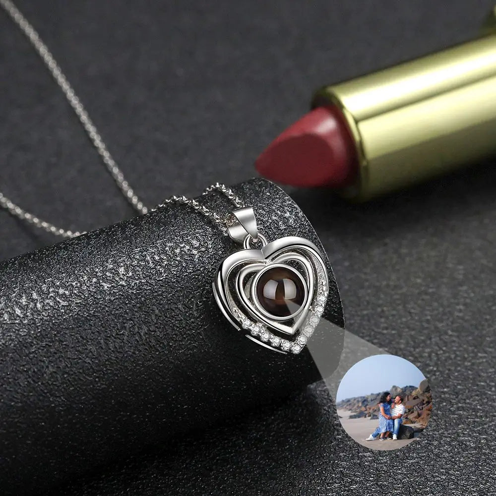 Herz-Halskette mit Fotoprojektion für ein Bild deiner Wahl - Mija Esro