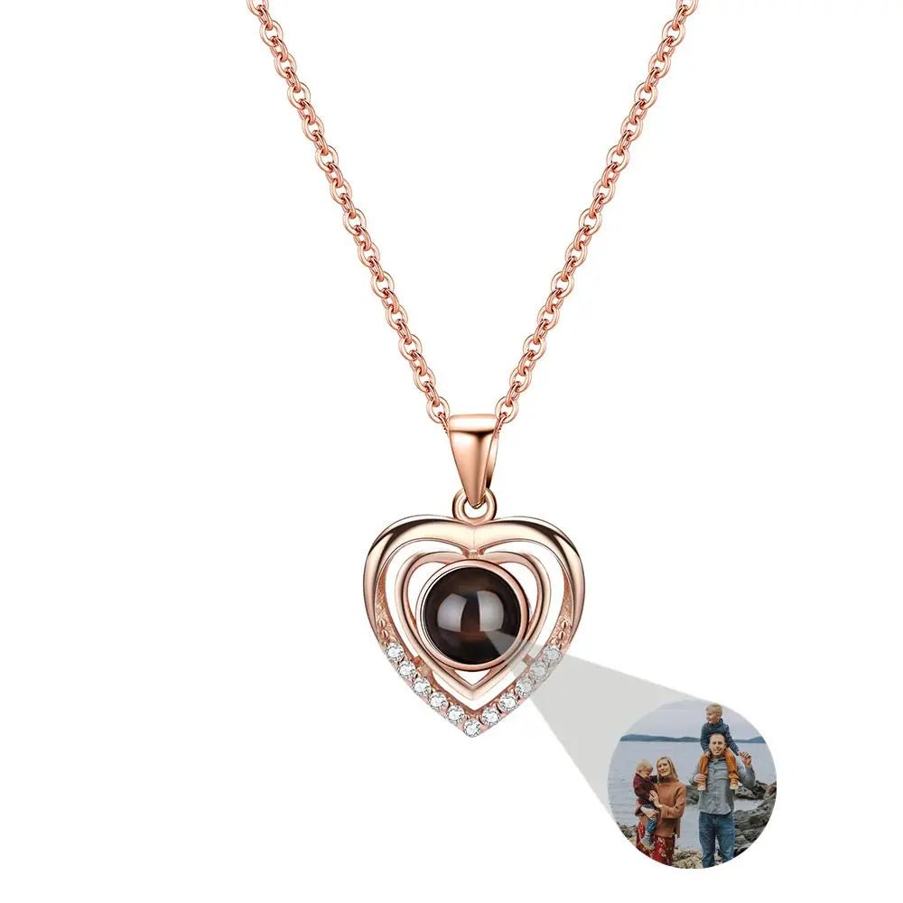 Herz-Halskette mit Fotoprojektion für ein Bild deiner Wahl - Mija Esro