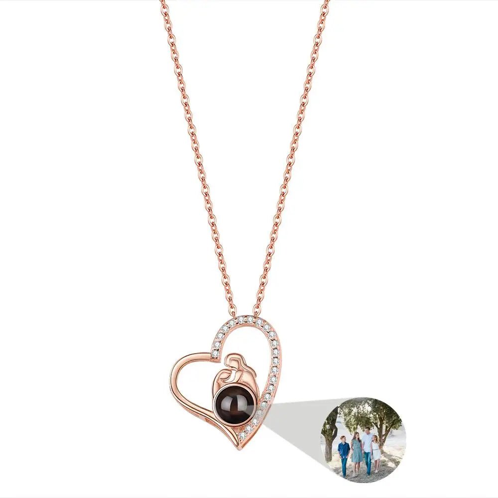 Herz-Halskette mit schützender Mutter und und Projektion eines Bildes deiner Wahl - Mija Esro