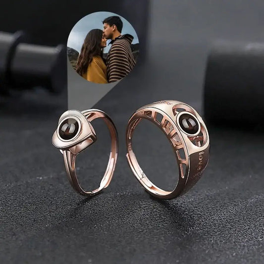 Unendliche Liebe - Paar-Ring mit Bildprojektion - Mija Esro